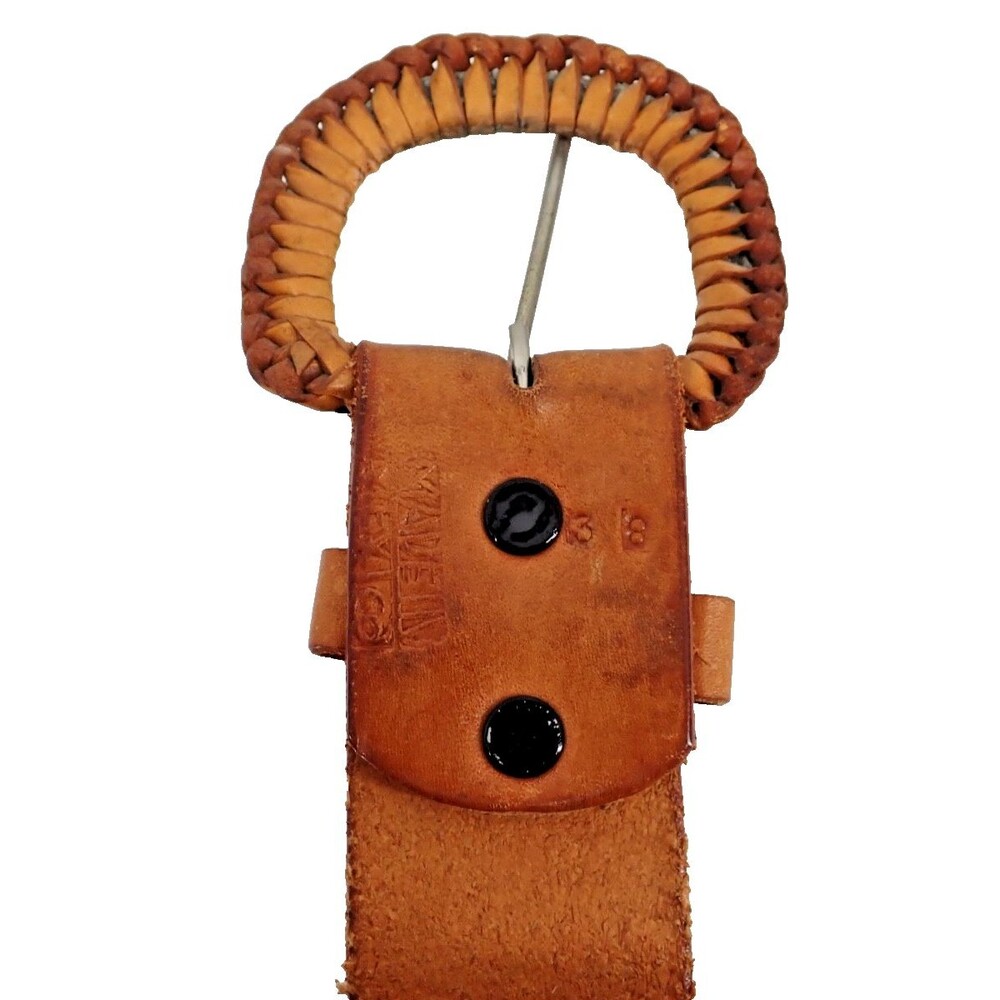Stamped Leather Mens Size 38 Western Snake Stamp Leather Belt Made in Mexico NEW - Picture 11 of 16